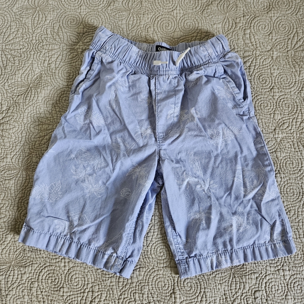 Osh Kosh B'gosh Light Blue Palm Tree Shorts, boys size 8/8A